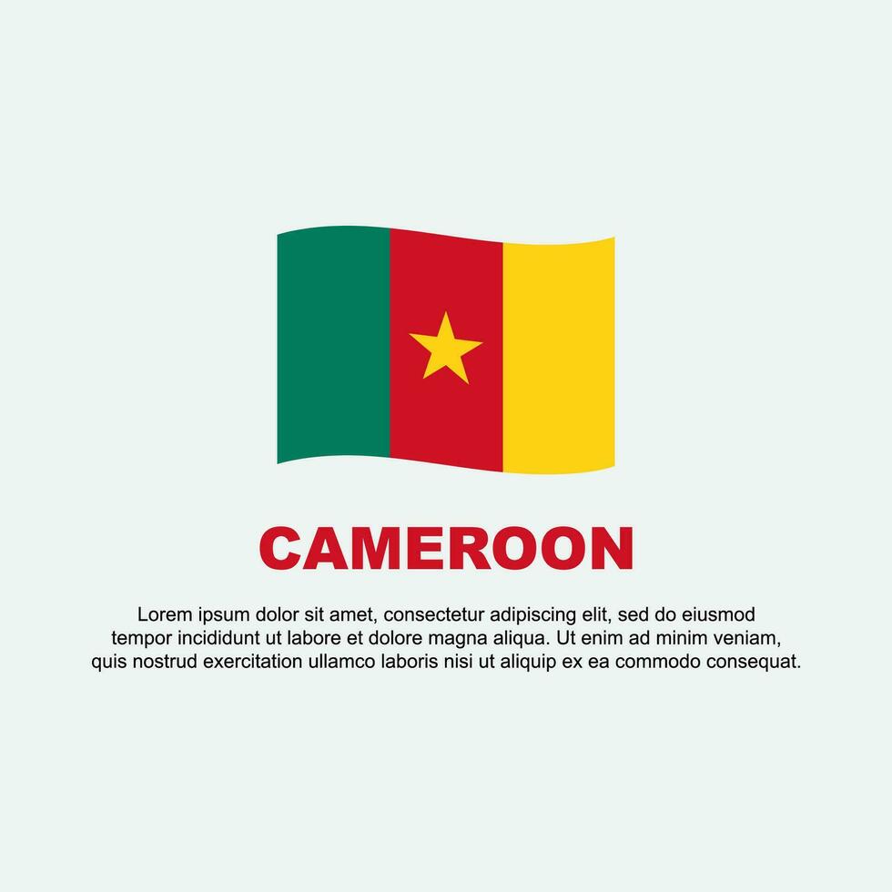 Cameroon Flag Background Design Template. Cameroon Independence Day Banner Social Media Post. Cameroon Background vector
