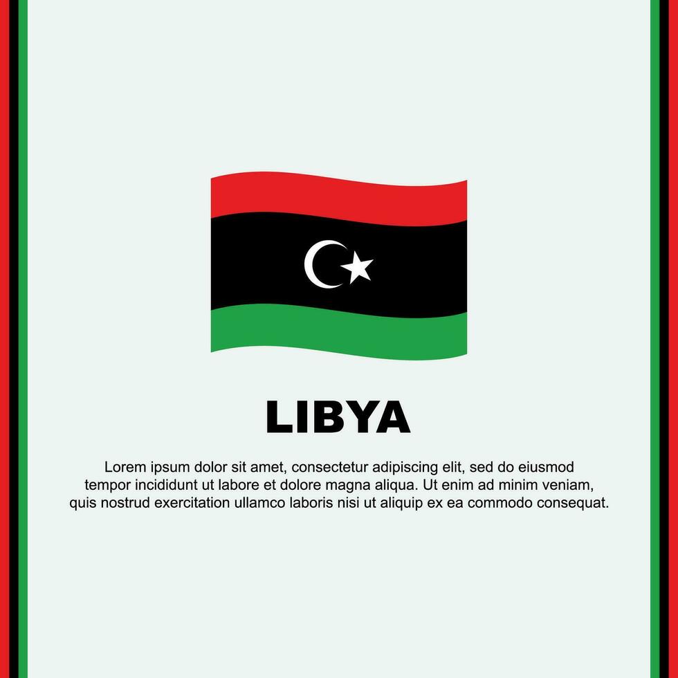Libya Flag Background Design Template. Libya Independence Day Banner Social Media Post. Libya Cartoon vector