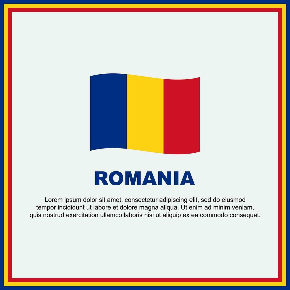 Romania Flag Background Design Template. Romania Independence Day Banner Social Media Post. Romania Banner vector