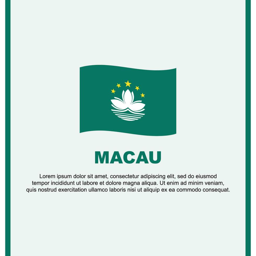 Macau Flag Background Design Template. Macau Independence Day Banner Social Media Post. Macau Cartoon vector