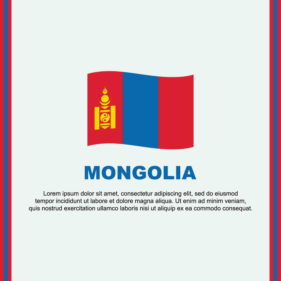 Mongolia Flag Background Design Template. Mongolia Independence Day Banner Social Media Post. Mongolia Cartoon vector