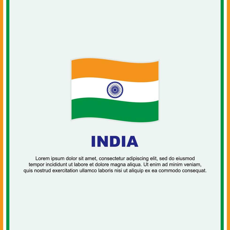 India bandera antecedentes diseño modelo. India independencia día bandera social medios de comunicación correo. India dibujos animados vector