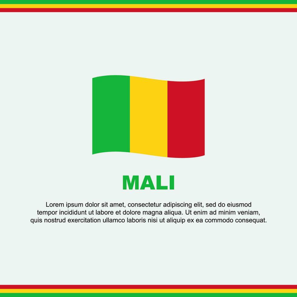 Mali Flag Background Design Template. Mali Independence Day Banner Social Media Post. Mali Design vector