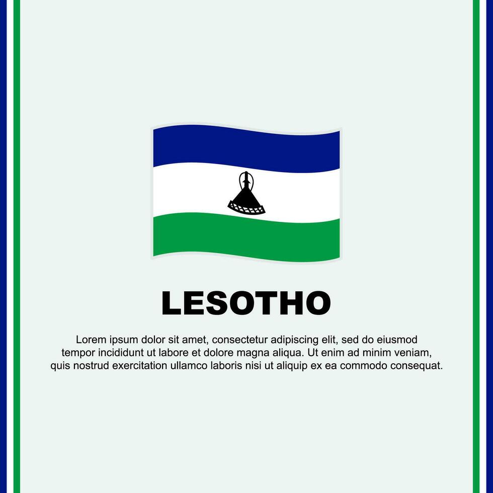 Lesotho Flag Background Design Template. Lesotho Independence Day Banner Social Media Post. Lesotho Cartoon vector