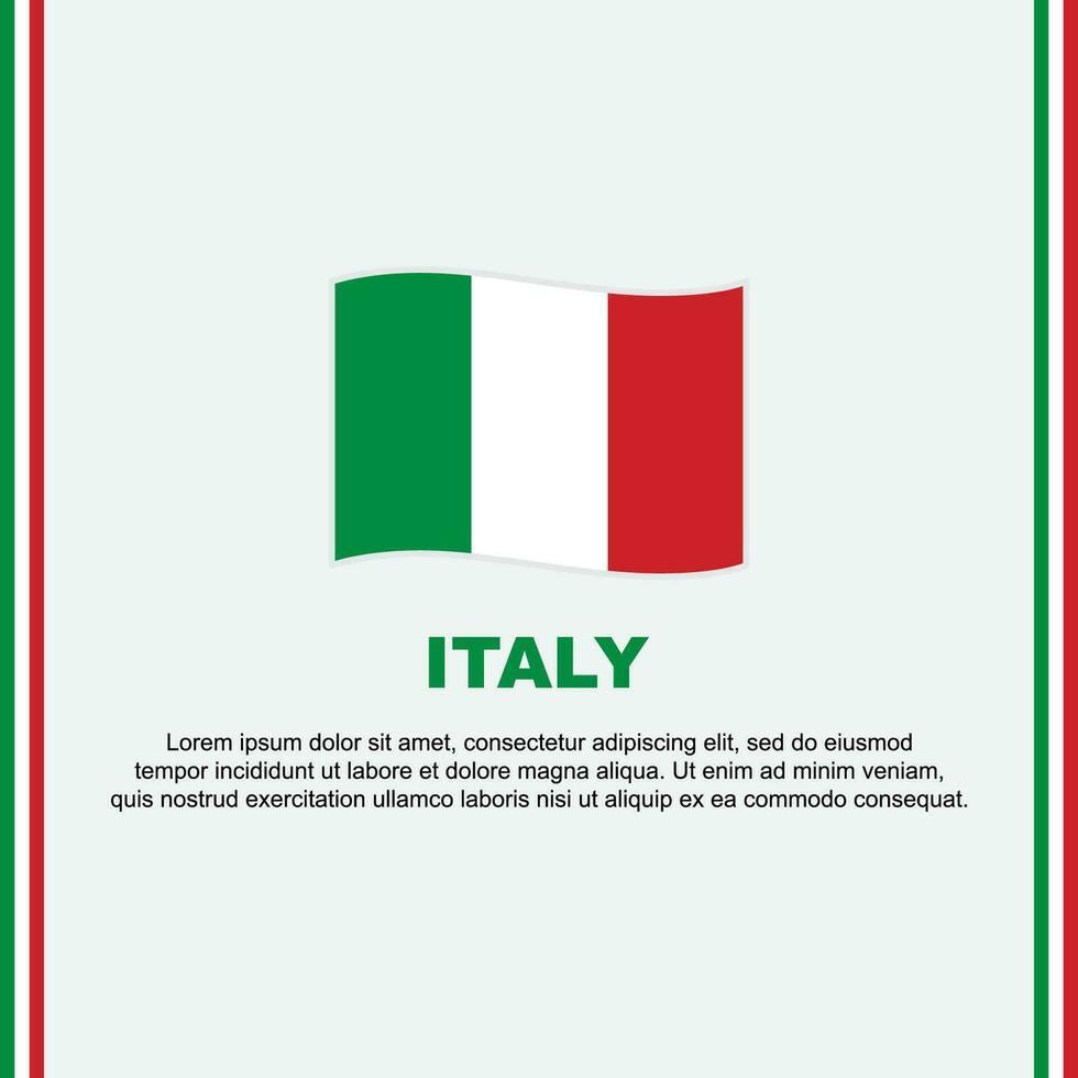 Italy Flag Background Design Template. Italy Independence Day Banner Social Media Post. Italy Cartoon vector