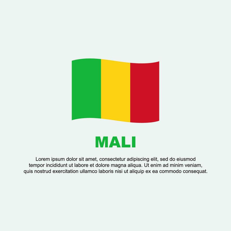 Mali Flag Background Design Template. Mali Independence Day Banner Social Media Post. Mali Background vector