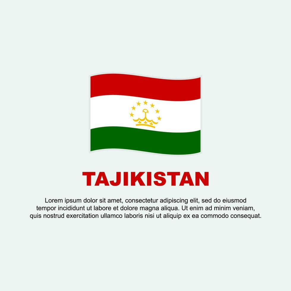 Tajikistan Flag Background Design Template. Tajikistan Independence Day Banner Social Media Post. Tajikistan Background vector