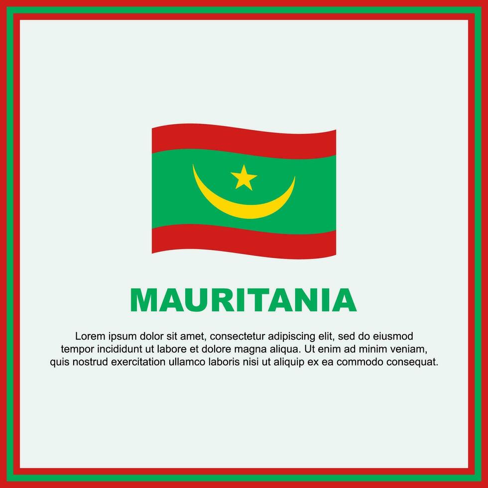 Mauritania Flag Background Design Template. Mauritania Independence Day Banner Social Media Post. Mauritania Banner vector
