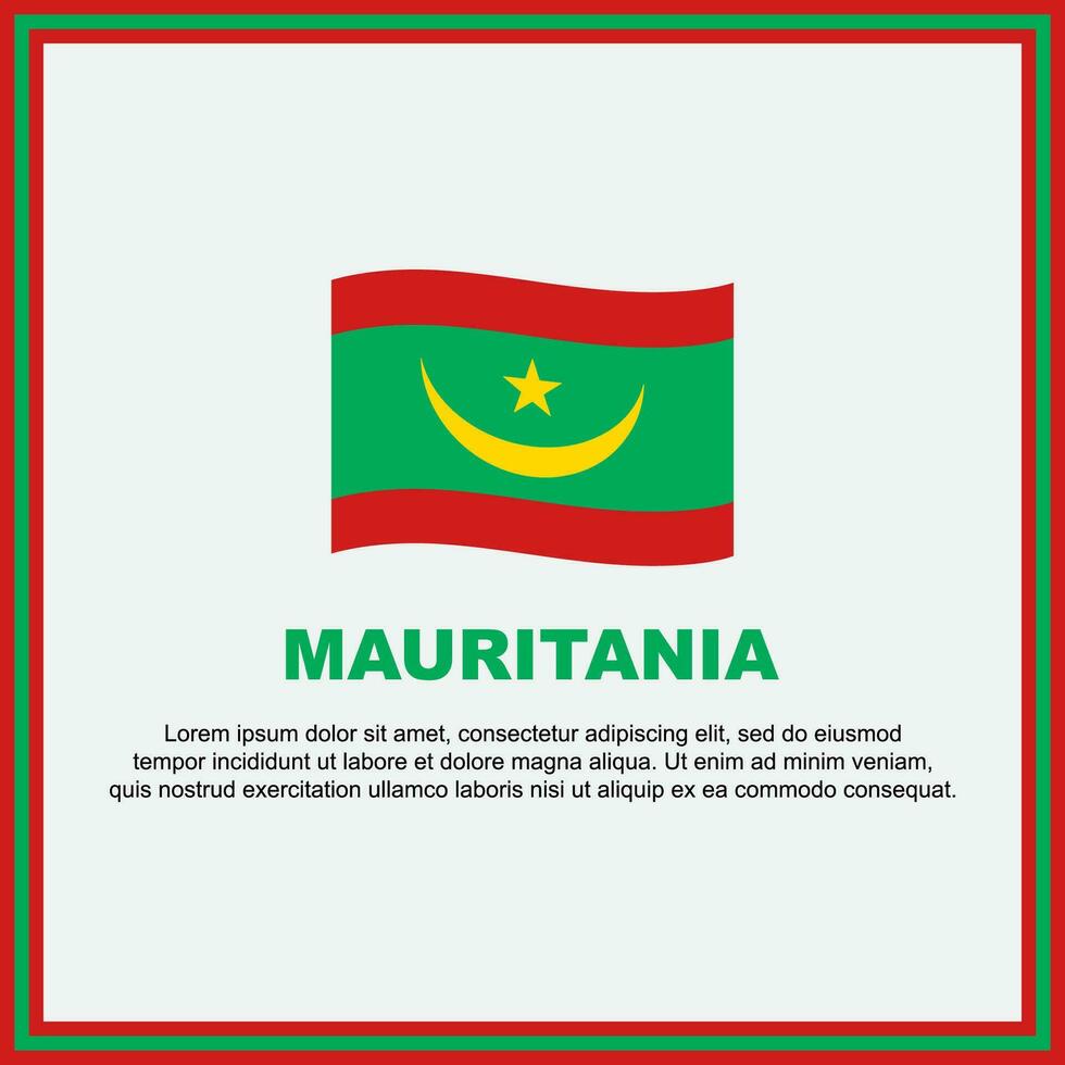 Mauritania bandera antecedentes diseño modelo. Mauritania independencia día bandera social medios de comunicación correo. Mauritania bandera vector