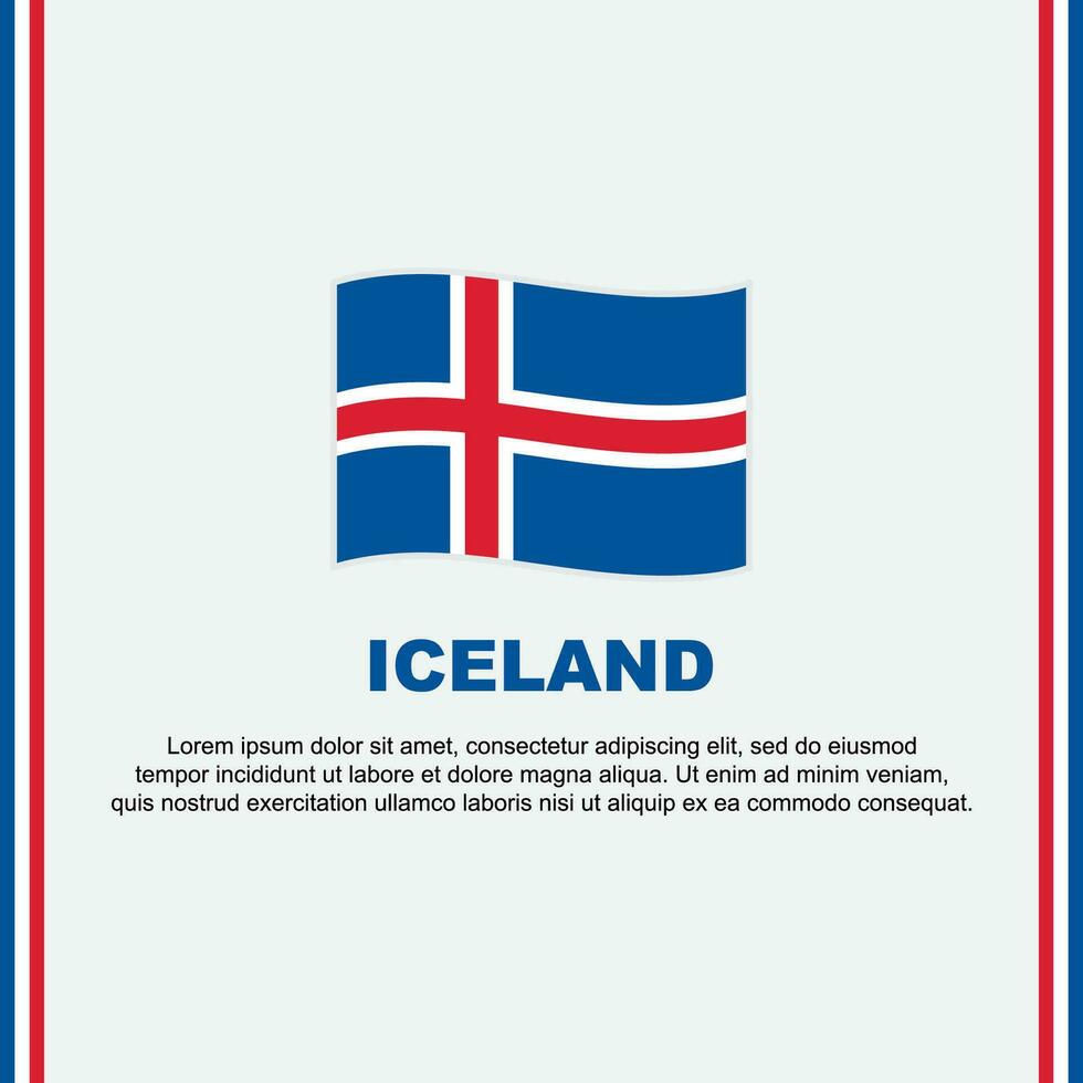 Islandia bandera antecedentes diseño modelo. Islandia independencia día bandera social medios de comunicación correo. Islandia dibujos animados vector