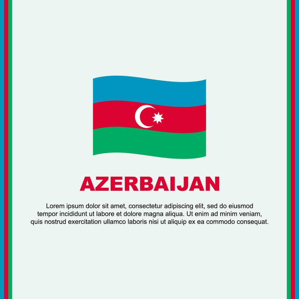 Azerbaijan Flag Background Design Template. Azerbaijan Independence Day Banner Social Media Post. Azerbaijan Cartoon vector