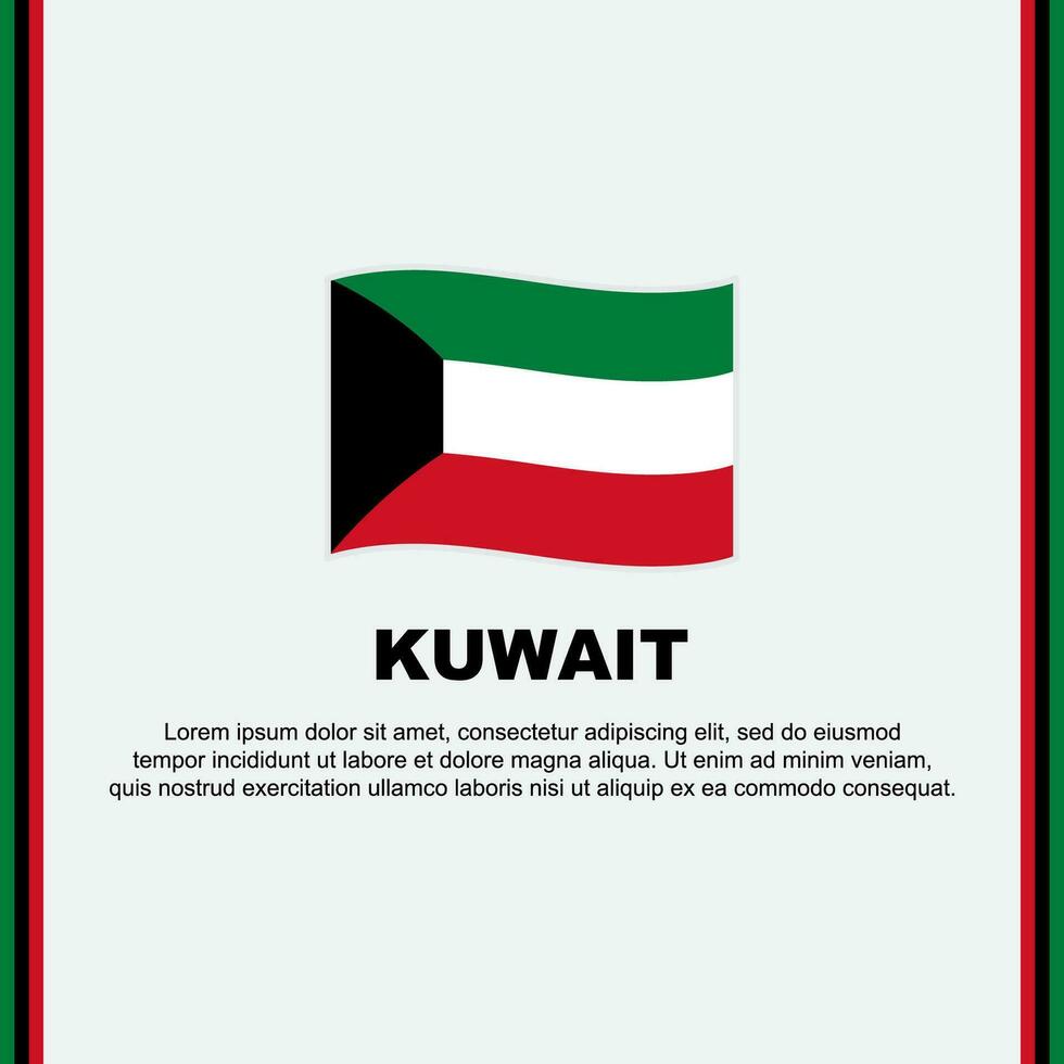 Kuwait Flag Background Design Template. Kuwait Independence Day Banner Social Media Post. Kuwait Cartoon vector