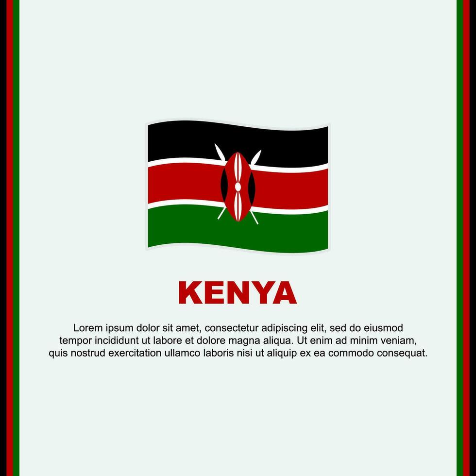 Kenya Flag Background Design Template. Kenya Independence Day Banner Social Media Post. Kenya Cartoon vector