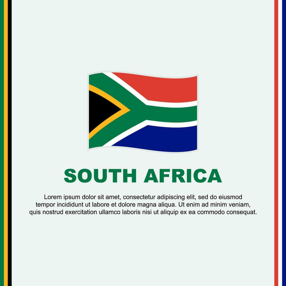South Africa Flag Background Design Template. South Africa Independence Day Banner Social Media Post. South Africa Cartoon vector
