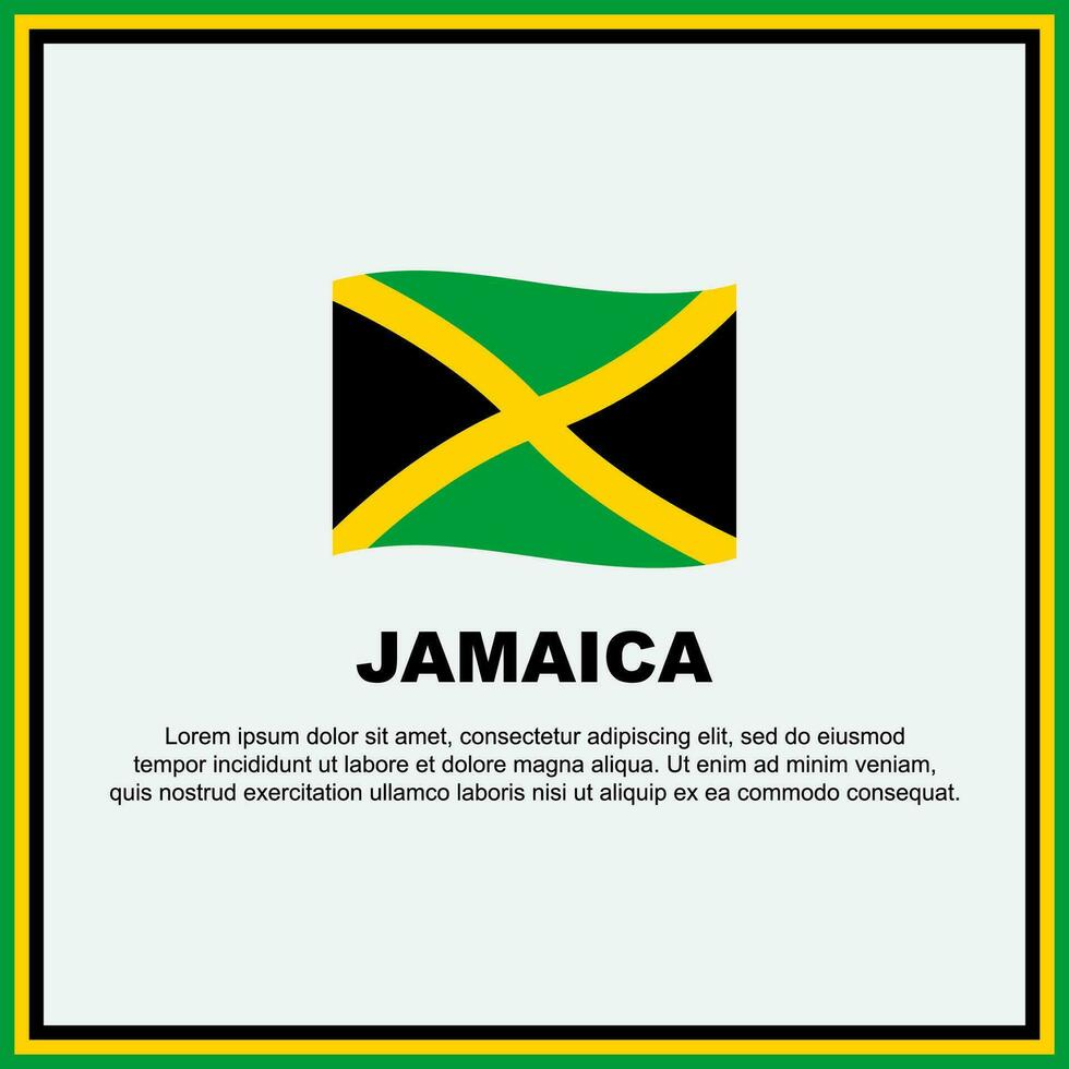 Jamaica bandera antecedentes diseño modelo. Jamaica independencia día bandera social medios de comunicación correo. Jamaica bandera vector