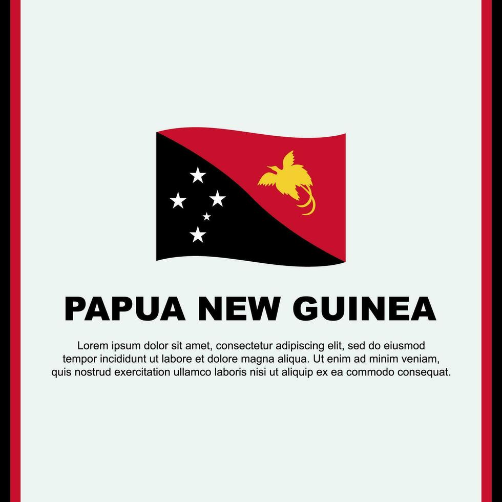 Papua New Guinea Flag Background Design Template. Papua New Guinea Independence Day Banner Social Media Post. Papua New Guinea Cartoon vector