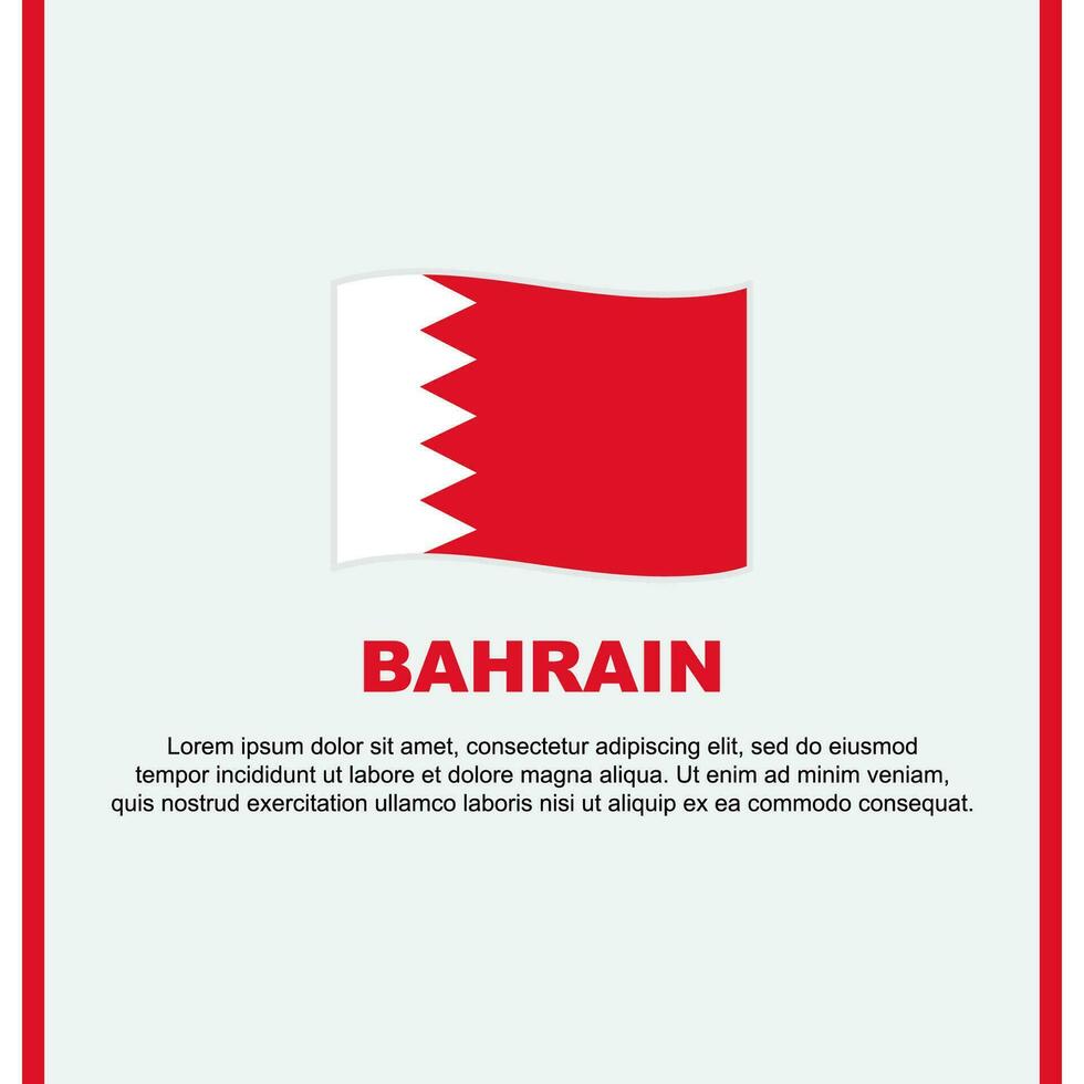 Bahrain Flag Background Design Template. Bahrain Independence Day Banner Social Media Post. Bahrain Cartoon vector
