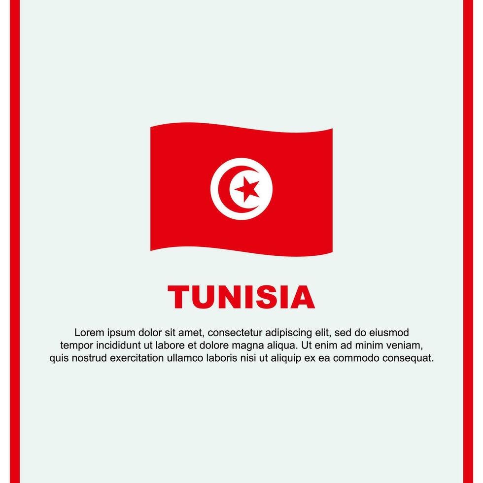 Tunisia Flag Background Design Template. Tunisia Independence Day Banner Social Media Post. Tunisia Cartoon vector