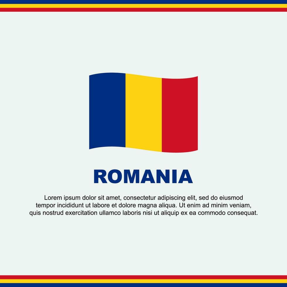 Romania Flag Background Design Template. Romania Independence Day Banner Social Media Post. Romania Design vector