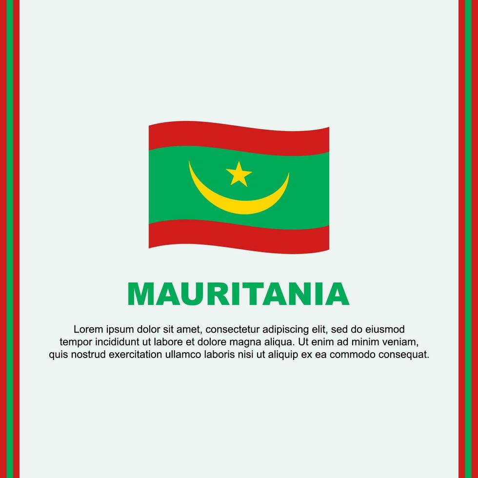 Mauritania Flag Background Design Template. Mauritania Independence Day Banner Social Media Post. Mauritania Cartoon vector