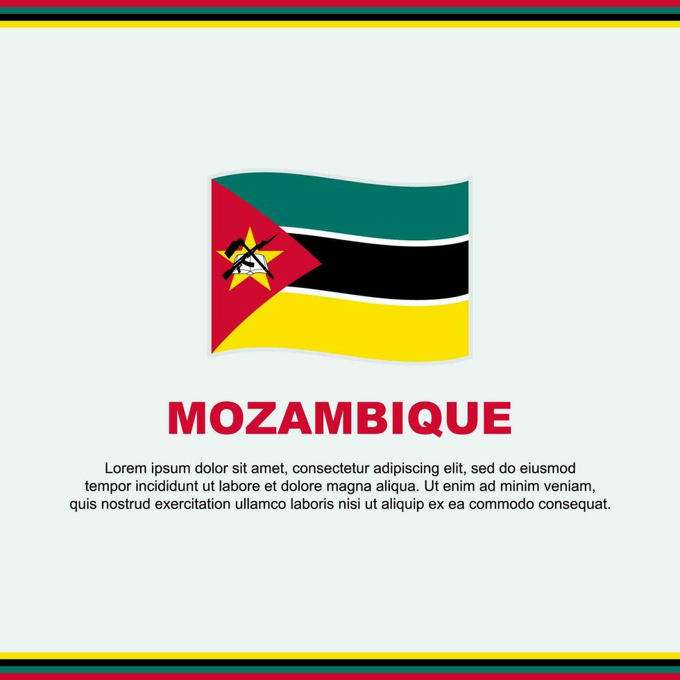 Mozambique Flag Background Design Template. Mozambique Independence Day Banner Social Media Post. Mozambique Design vector