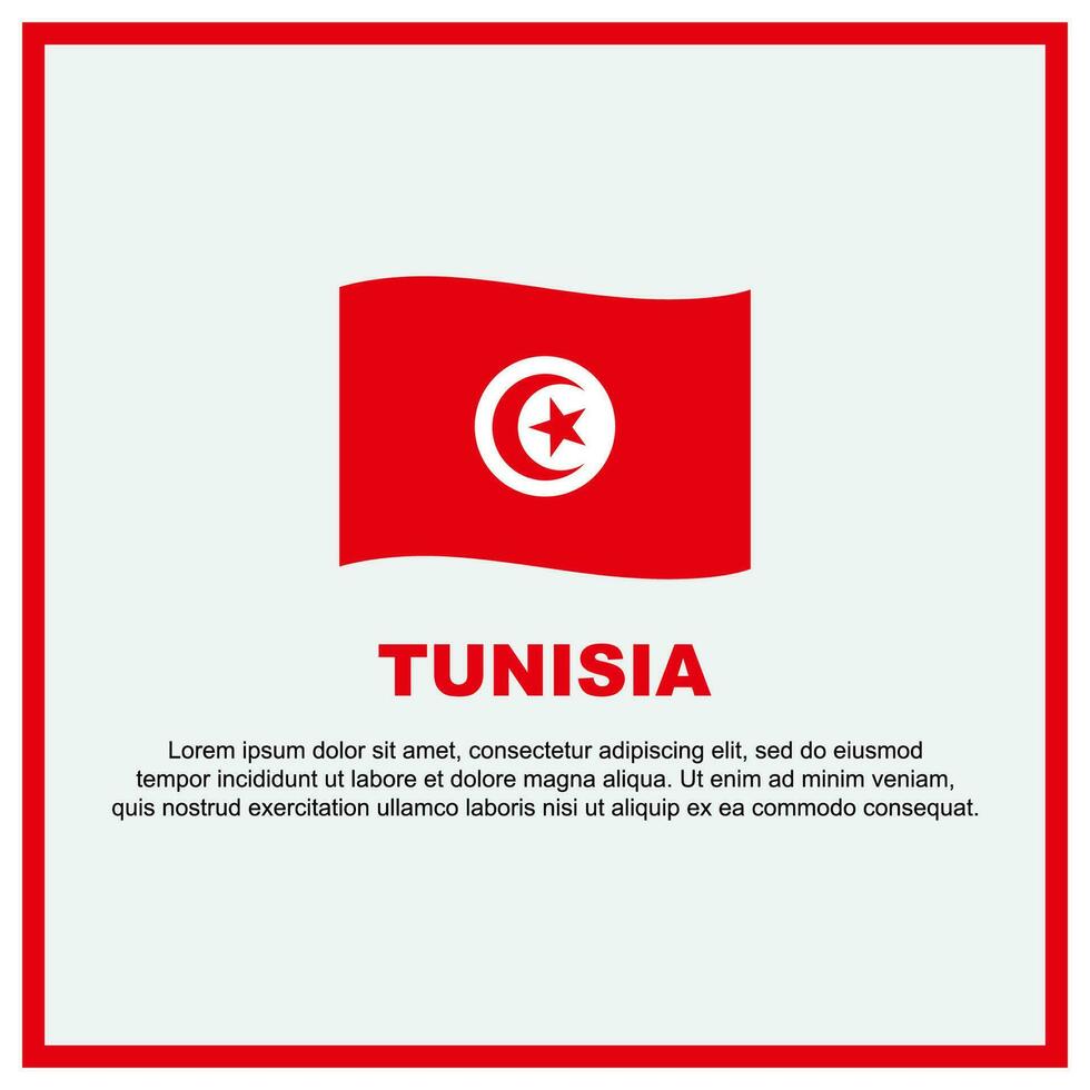 Tunisia Flag Background Design Template. Tunisia Independence Day Banner Social Media Post. Tunisia Banner vector