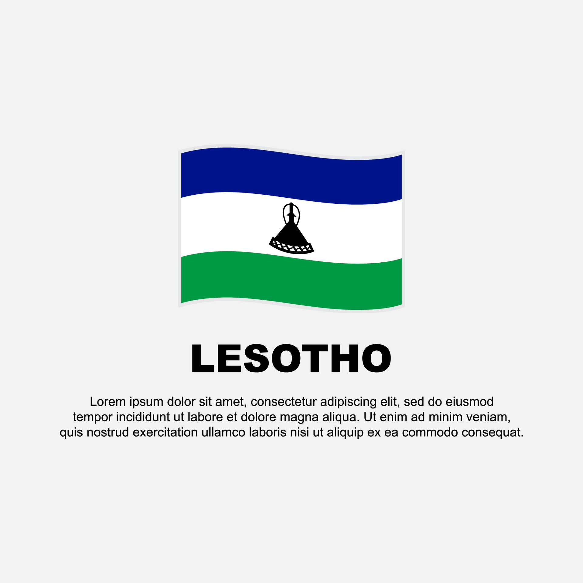 Lesotho Flag Background Design Template. Lesotho Independence Day