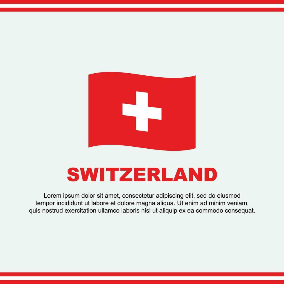 Switzerland Flag Background Design Template. Switzerland Independence Day Banner Social Media Post. Switzerland Design vector
