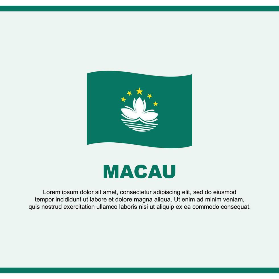 Macau Flag Background Design Template. Macau Independence Day Banner Social Media Post. Macau Design vector