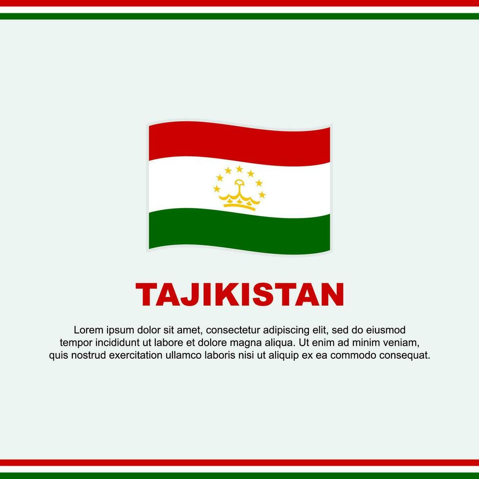Tajikistan Flag Background Design Template. Tajikistan Independence Day Banner Social Media Post. Tajikistan Design vector
