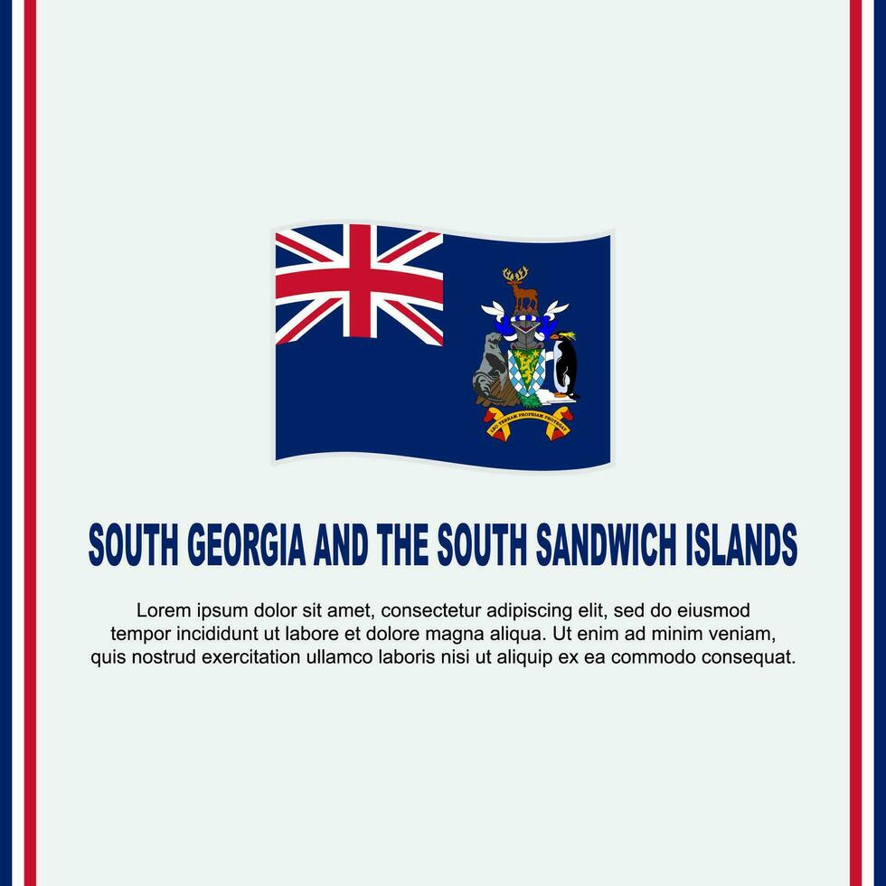 South Georgia And The South Sandwich Islands Flag Background Design Template. Independence Day Banner Social Media Post. Cartoon vector