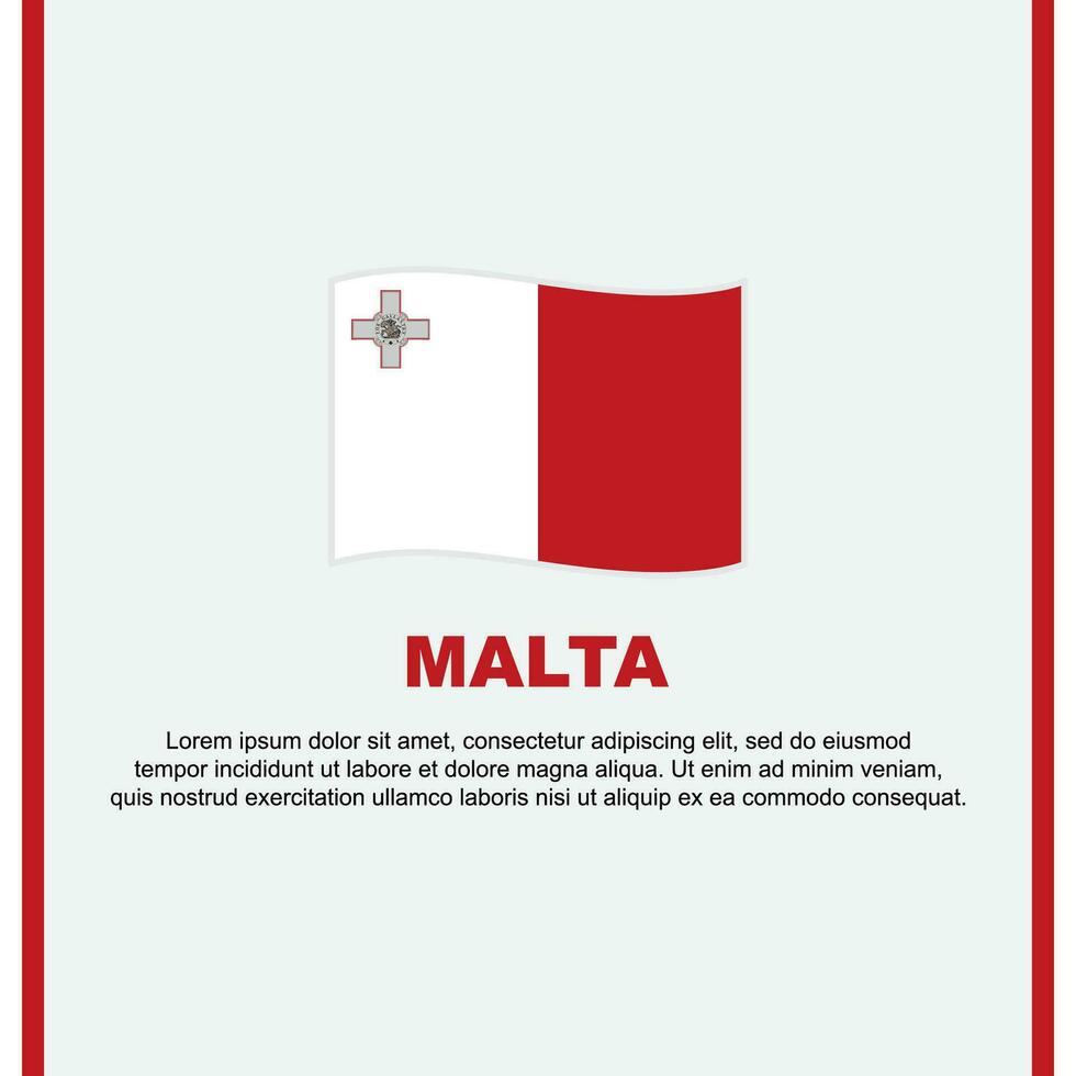 Malta Flag Background Design Template. Malta Independence Day Banner Social Media Post. Malta Cartoon vector