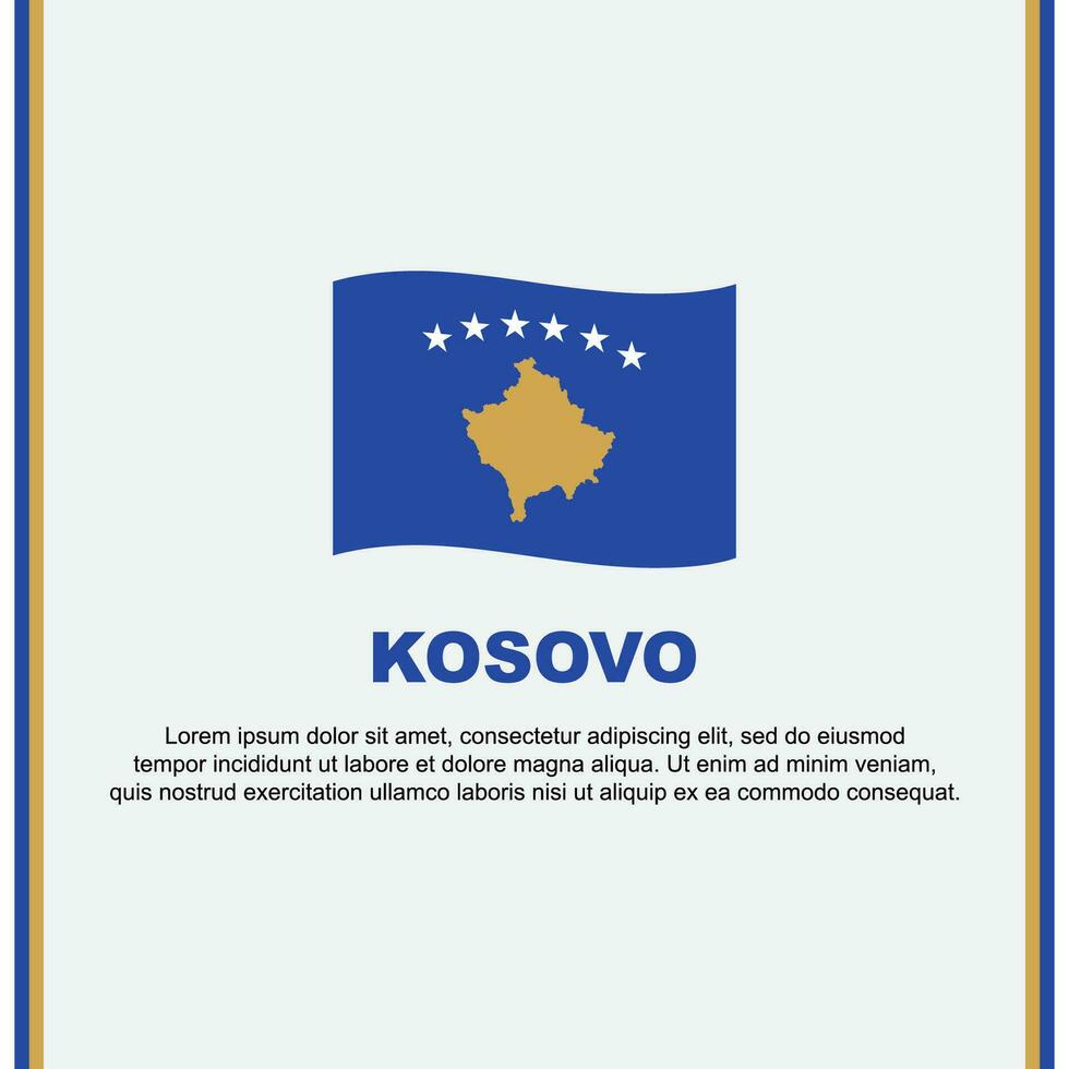 Kosovo bandera antecedentes diseño modelo. Kosovo independencia día bandera social medios de comunicación correo. Kosovo dibujos animados vector