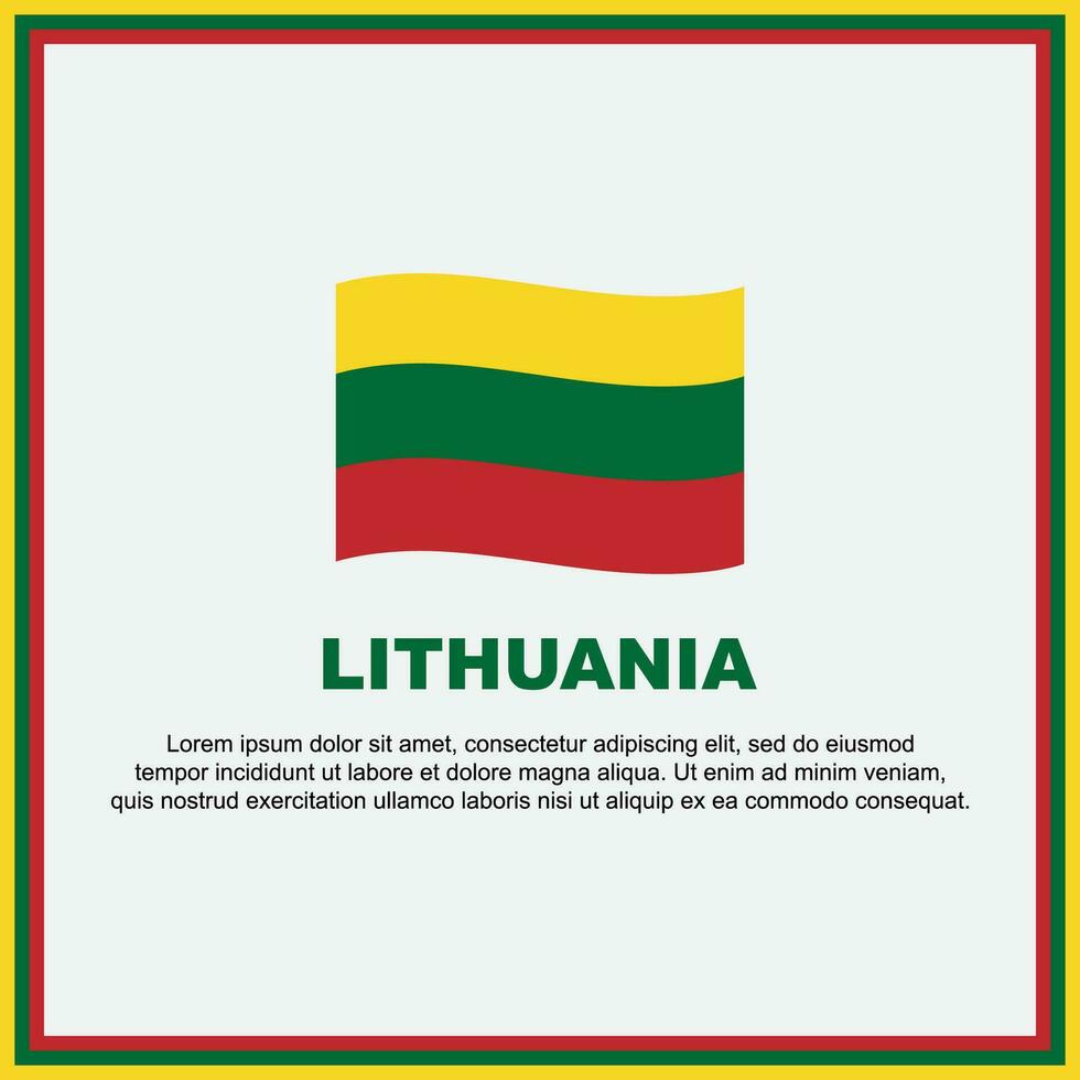 Lithuania Flag Background Design Template. Lithuania Independence Day Banner Social Media Post. Lithuania Banner vector