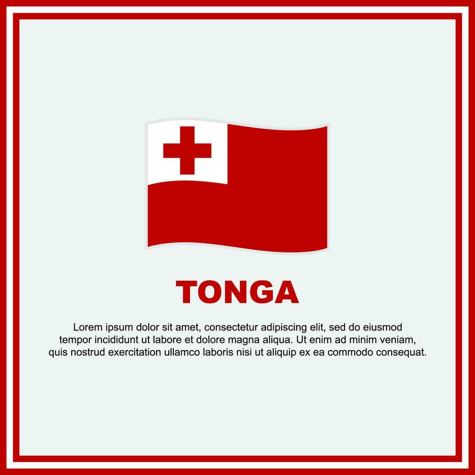 Tonga Flag Background Design Template. Tonga Independence Day Banner Social Media Post. Tonga Banner vector