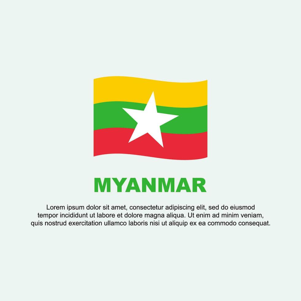 Myanmar Flag Background Design Template. Myanmar Independence Day Banner Social Media Post. Myanmar Background vector