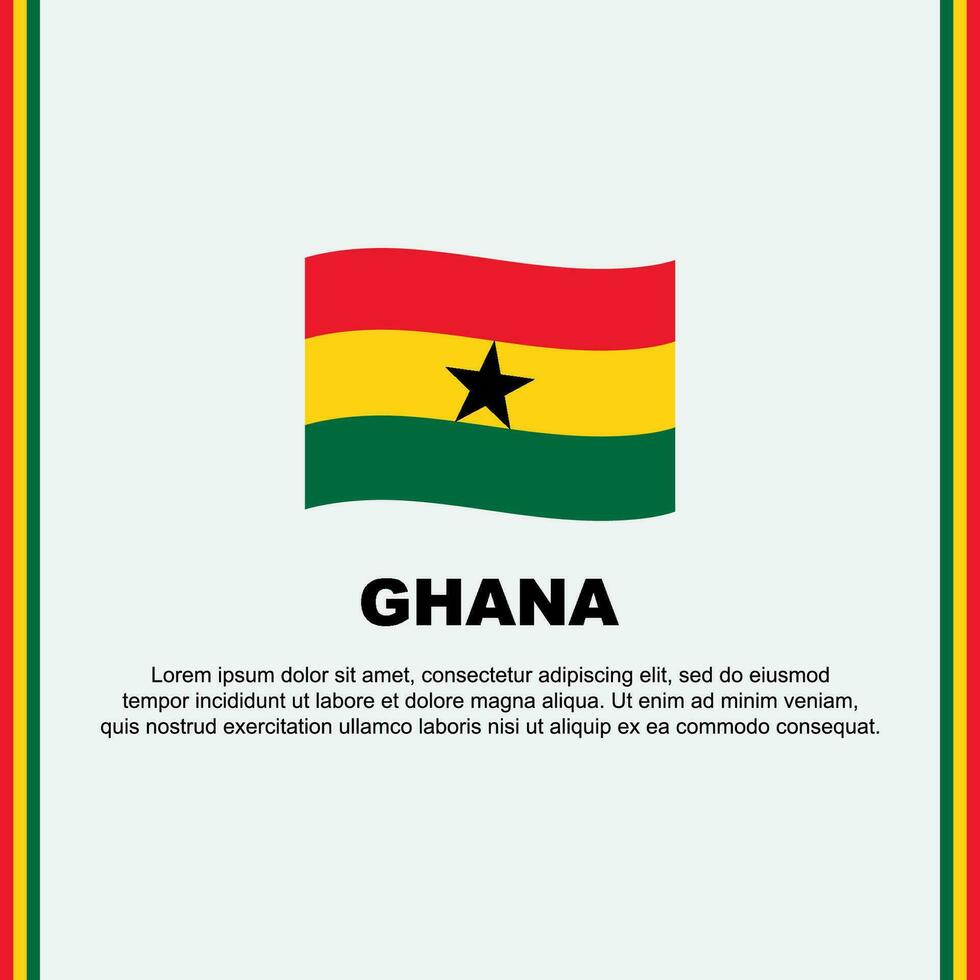 Ghana Flag Background Design Template. Ghana Independence Day Banner Social Media Post. Ghana Cartoon vector
