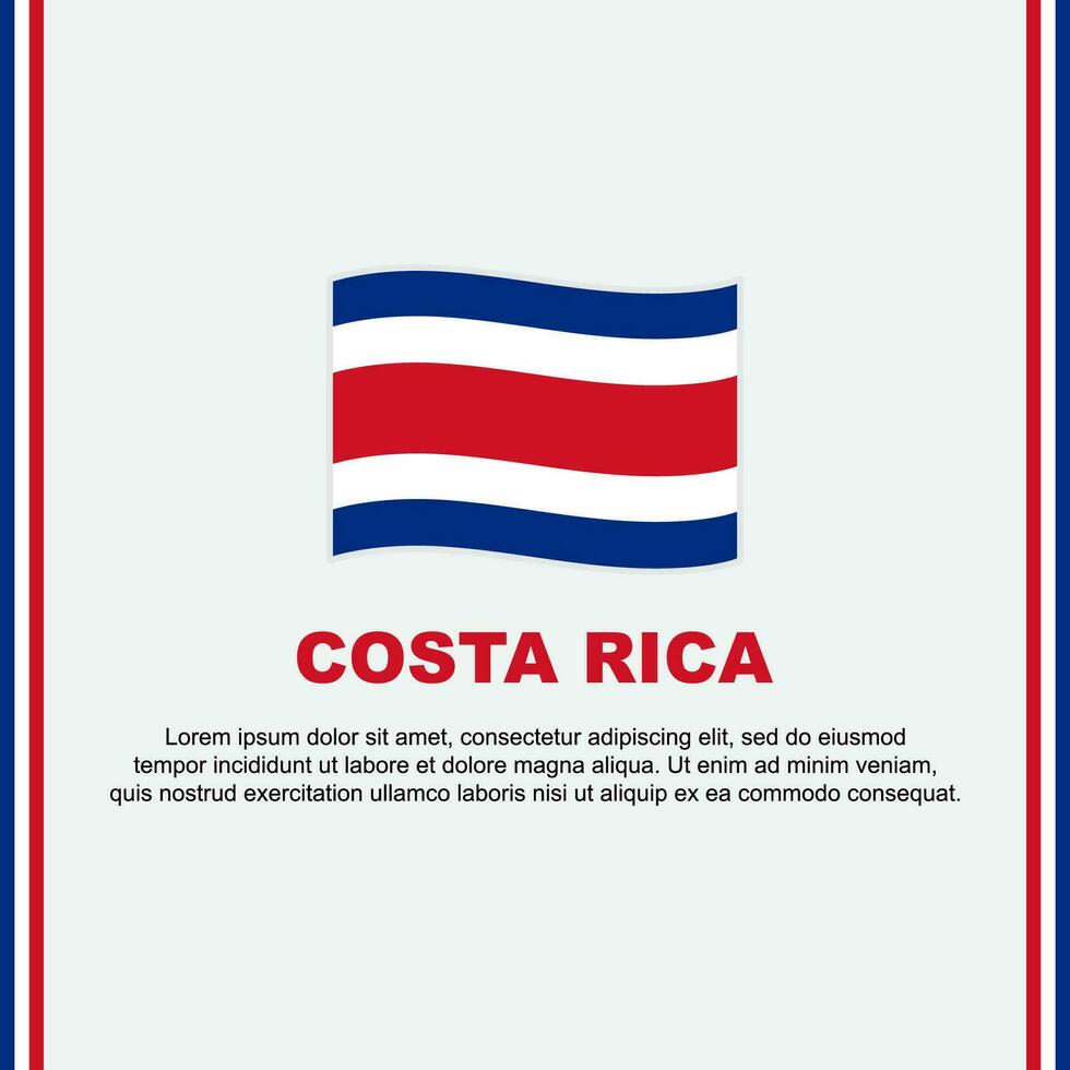 Costa Rica Flag Background Design Template. Costa Rica Independence Day Banner Social Media Post. Costa Rica Cartoon vector