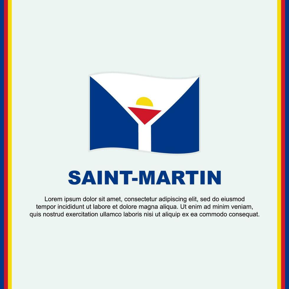 Saint Martin Flag Background Design Template. Saint Martin Independence Day Banner Social Media Post. Saint Martin Cartoon vector