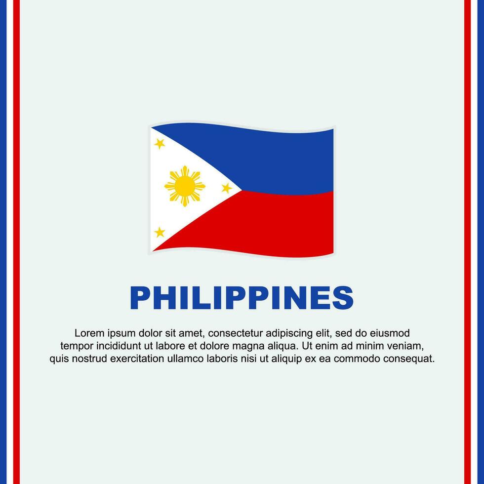 Philippines Flag Background Design Template. Philippines Independence Day Banner Social Media Post. Philippines Cartoon vector