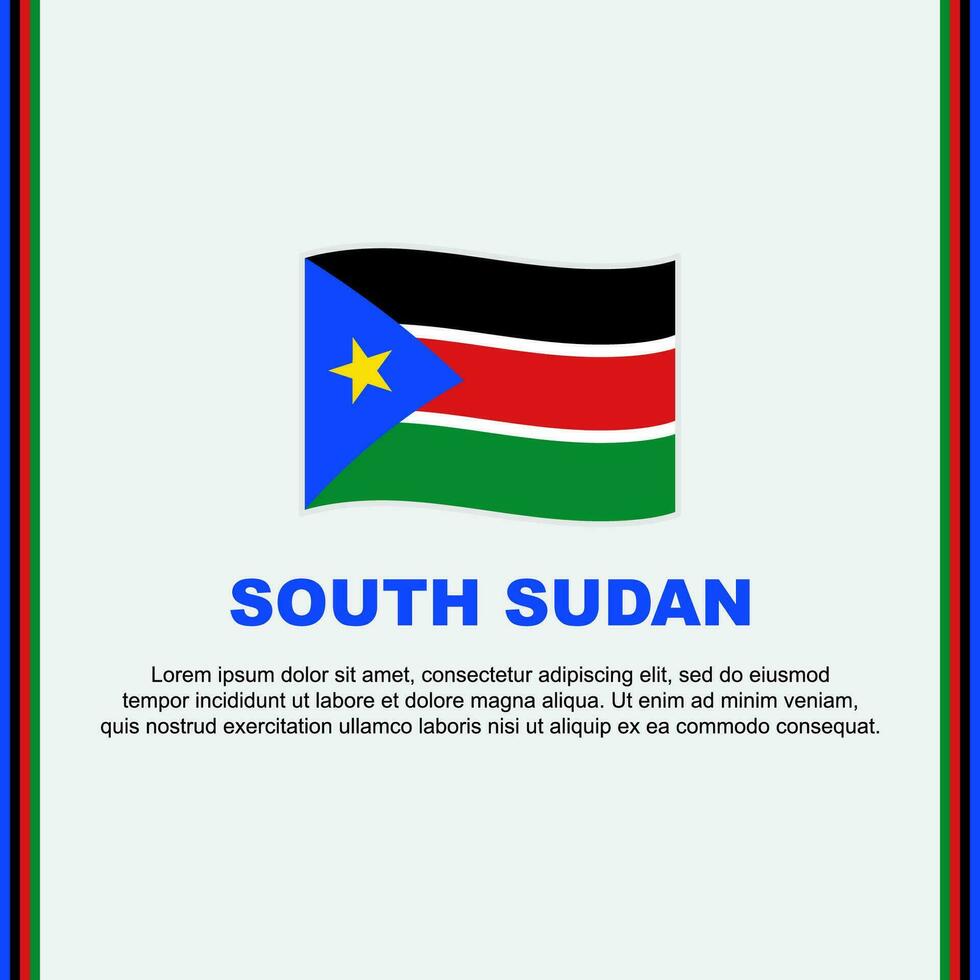 South Sudan Flag Background Design Template. South Sudan Independence Day Banner Social Media Post. South Sudan Cartoon vector