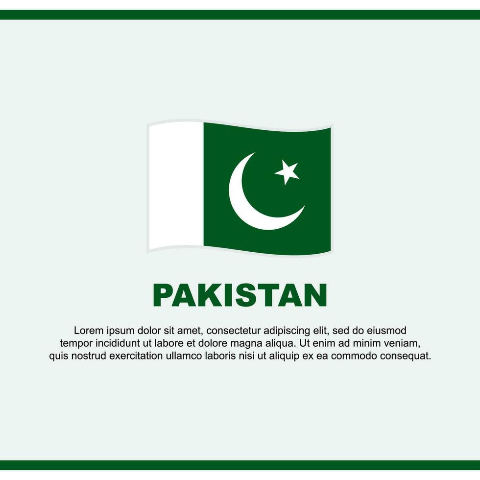 Pakistan Flag Background Design Template. Pakistan Independence Day Banner Social Media Post. Pakistan Design vector