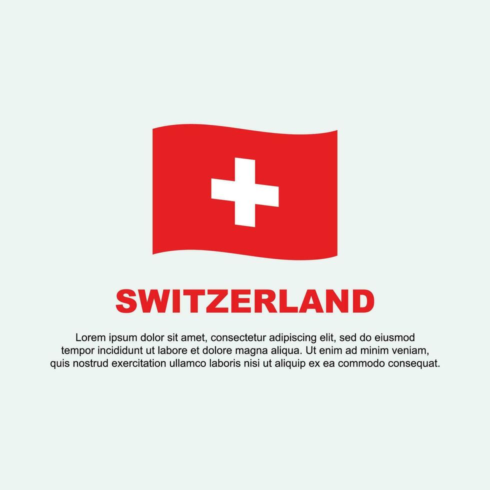 Switzerland Flag Background Design Template. Switzerland Independence Day Banner Social Media Post. Switzerland Background vector