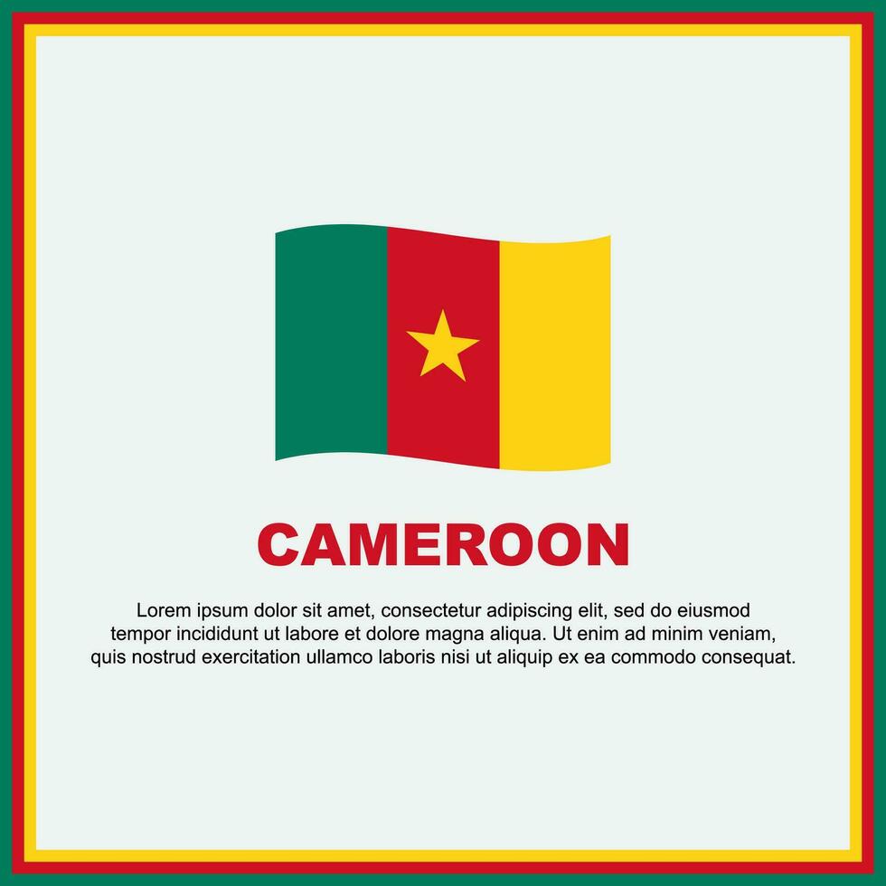 Cameroon Flag Background Design Template. Cameroon Independence Day Banner Social Media Post. Cameroon Banner vector