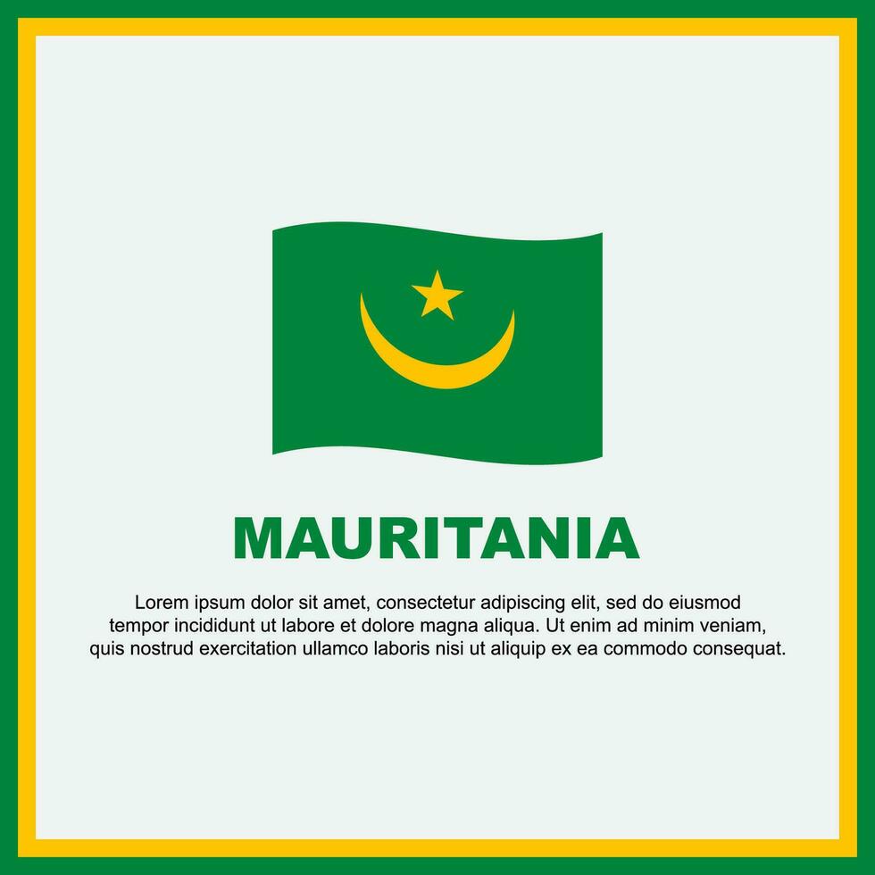 Mauritania Flag Background Design Template. Mauritania Independence Day Banner Social Media Post. Banner vector