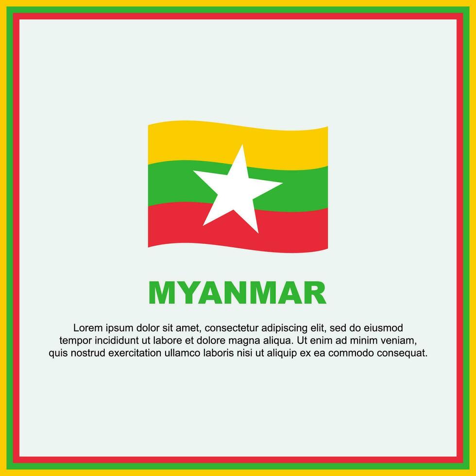 Myanmar Flag Background Design Template. Myanmar Independence Day Banner Social Media Post. Myanmar Banner vector