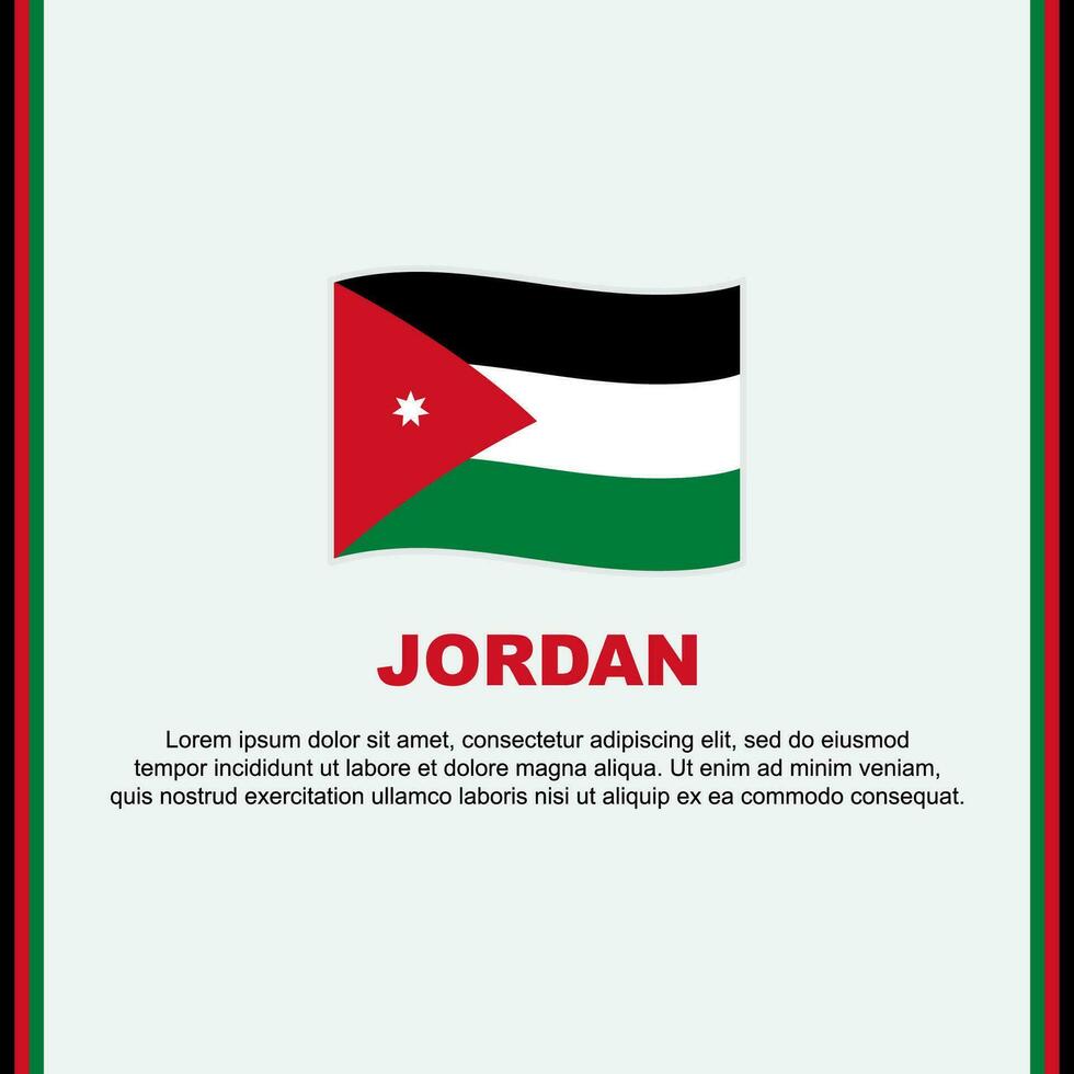 Jordan Flag Background Design Template. Jordan Independence Day Banner Social Media Post. Jordan Cartoon vector