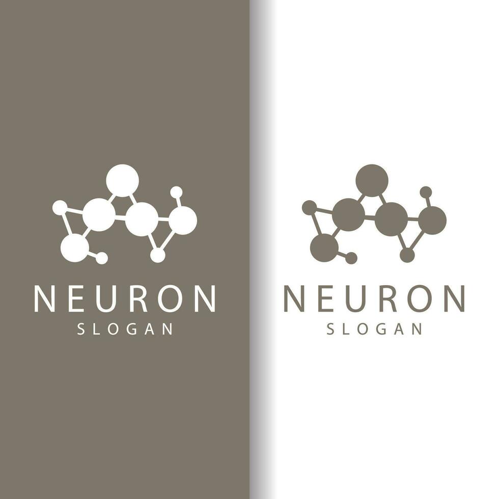 Neuron Logo, Neuron Nerve or Seaweed Vector Abstract Molecule Design, Template Illustration