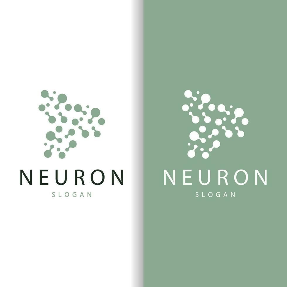 Neuron Logo, Neuron Nerve or Seaweed Vector Abstract Molecule Design, Template Illustration