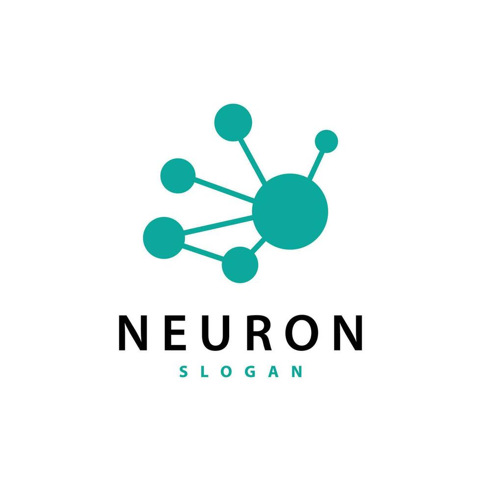 Neuron Logo, Neuron Nerve or Seaweed Vector Abstract Molecule Design, Template Illustration